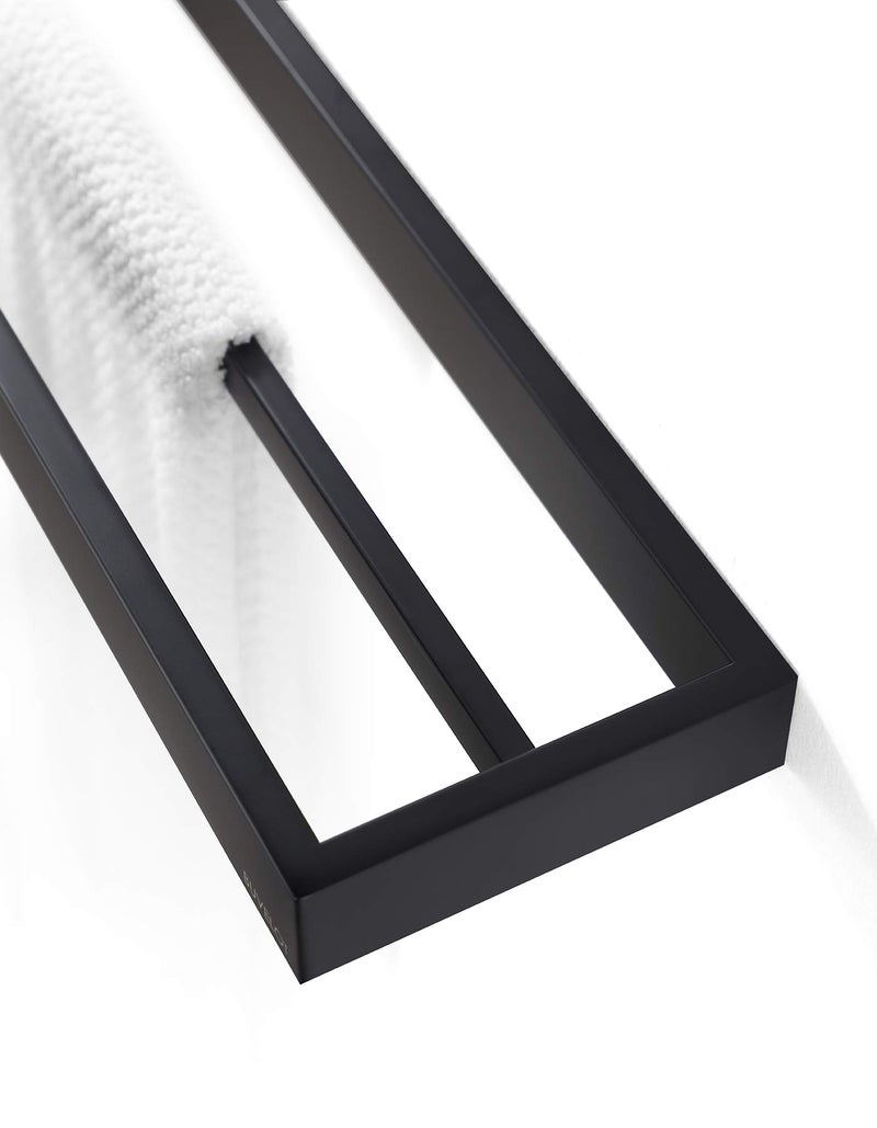 BUVELOT Double Towel Bar, Black Towel Shelf 24 Inch, Hotel Style Towel Holder, Towel Racks for Bathroom, Contemporary Bath Towel Bar Wall Mounted, Matte Black, 073080-MB Ler Series - Image 2